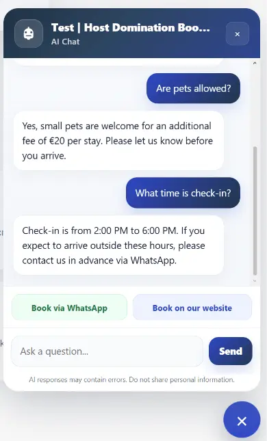 Host Domination Concierge AI - Virtual Assistant screenshot