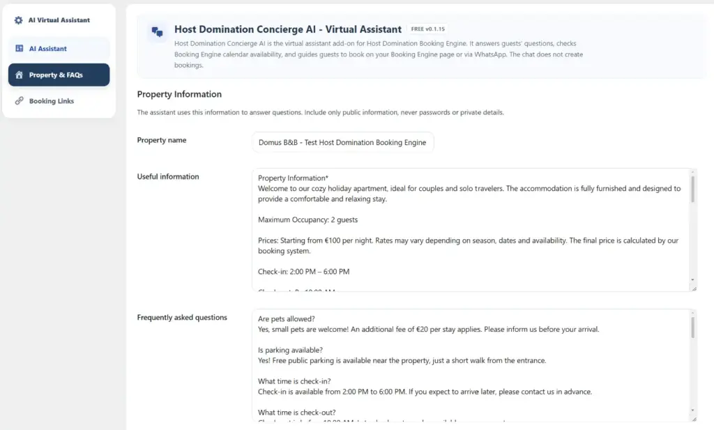 Host Domination Concierge AI - Virtual Assistant screenshot